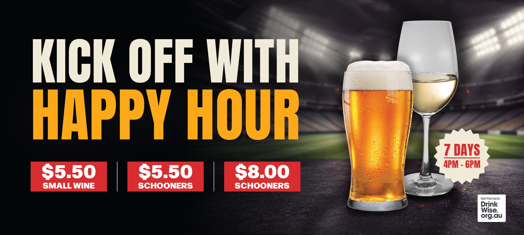 Kick Off with our Happy Hour