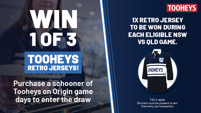 Win 1 of 3 Tooheys State of Origin Retro Jerseys