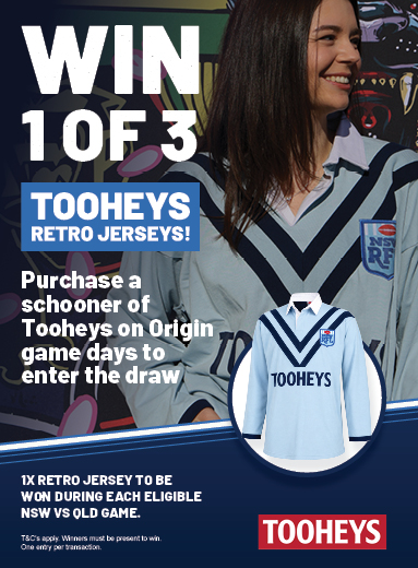 Win 1 of 3 Tooheys State of Origin Retro Jerseys